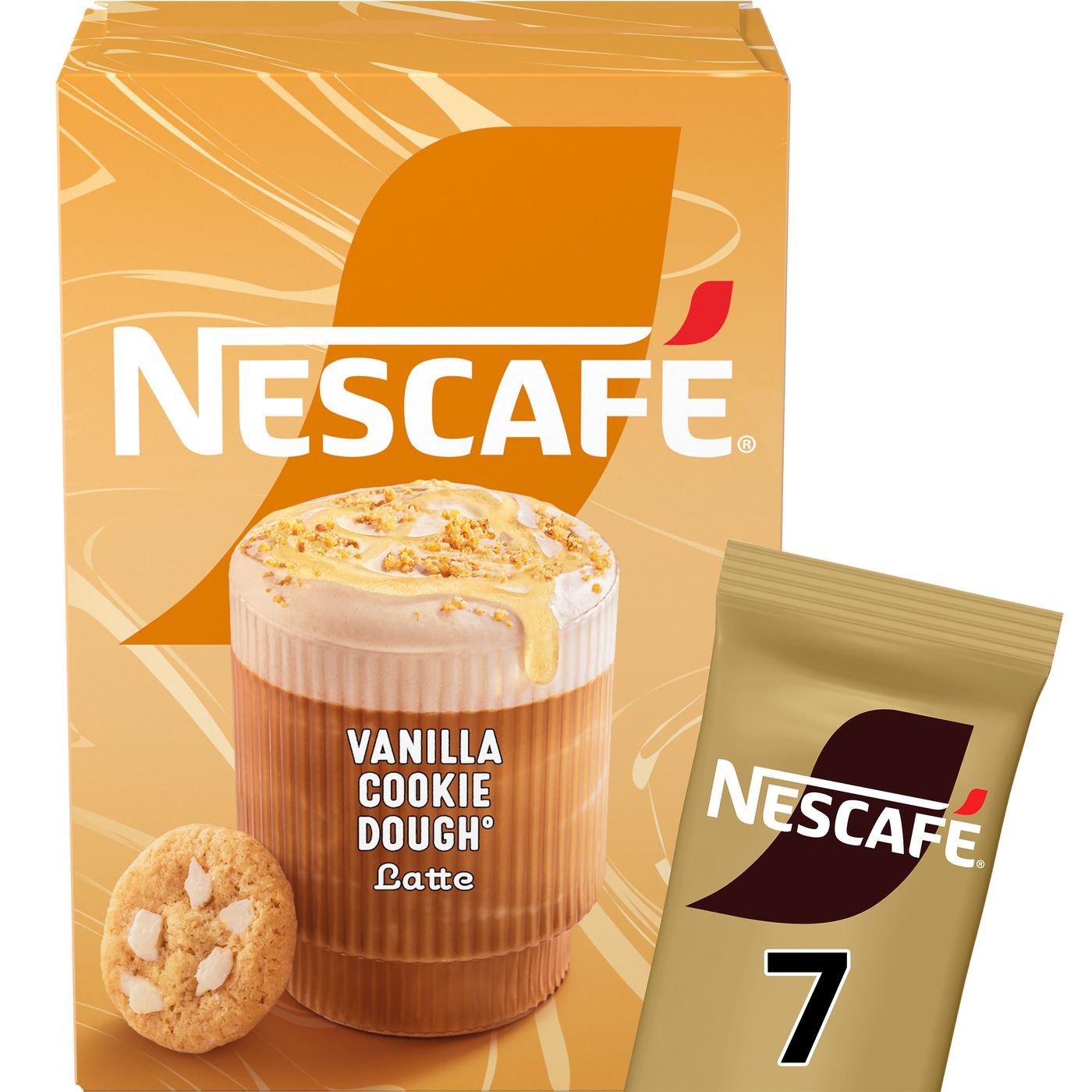 NESCAFE στιγμιαίος καφές latte με άρωμα βανίλια και μπισκότο 136.5g - floating thumbnail