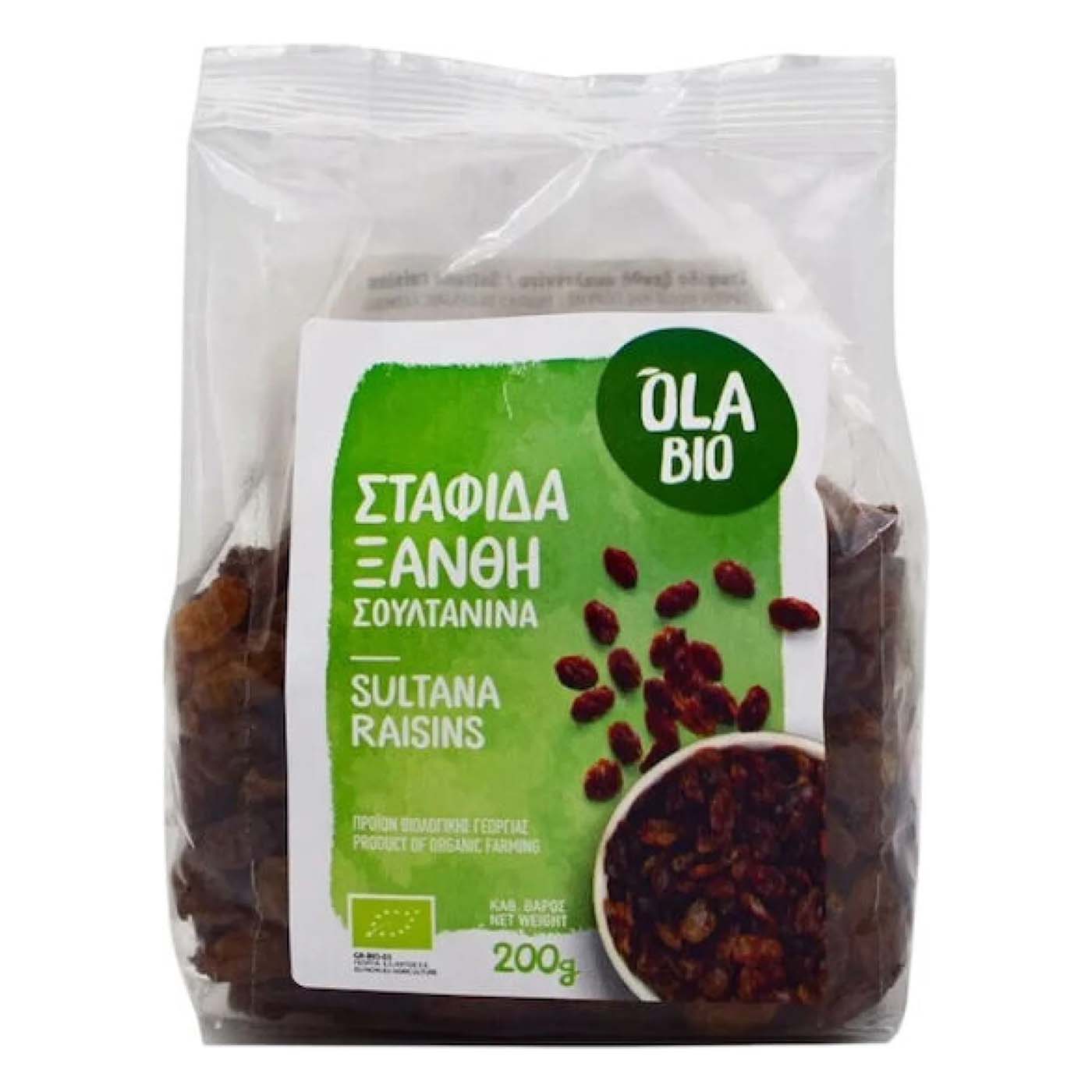 ΟΛΑ BIO σταφίδα ξανθή σουλτανίνα 200g - floating thumbnail