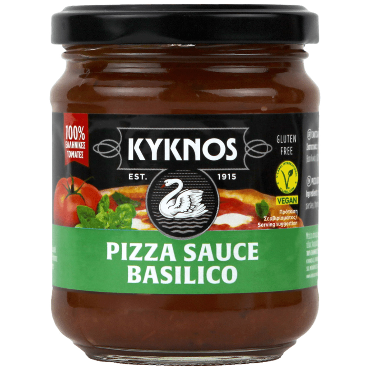 ΚΥΚΝΟΣ σάλτσα πίτσας βασιλικού 195g - floating thumbnail