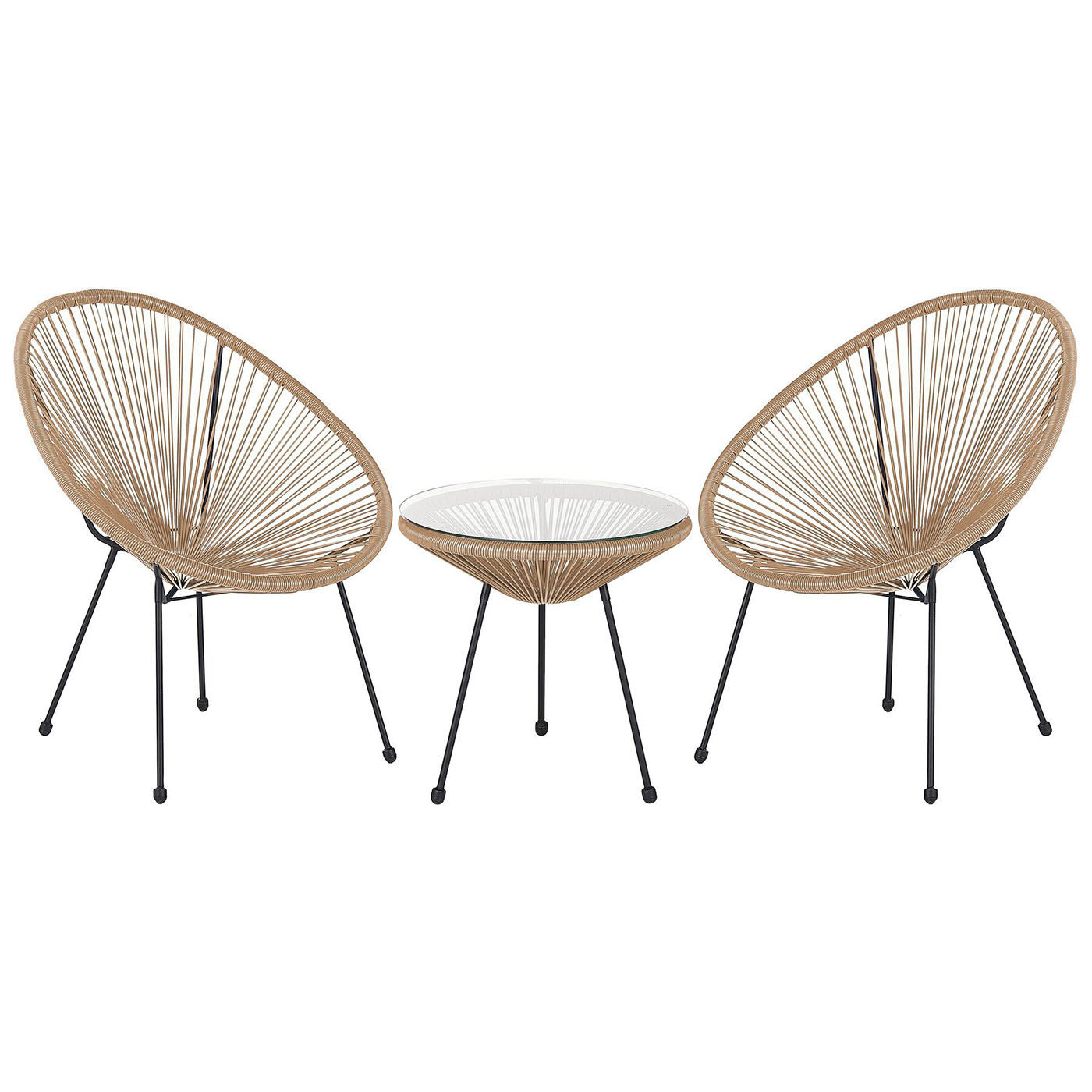 Τραπεζάκι Acapulco Ø50 PVC/Rattan φυσικό - floating thumbnail