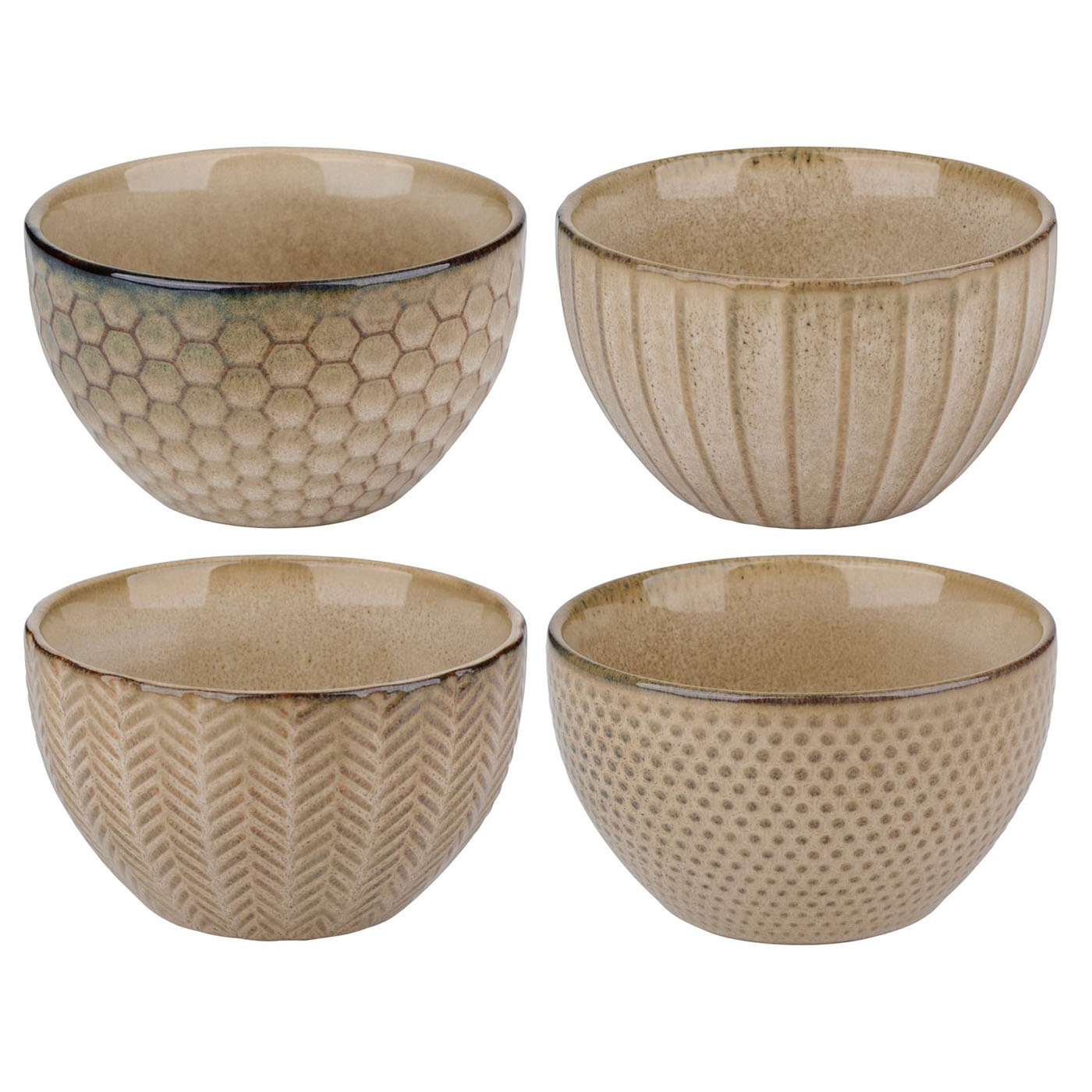 Μπολ stoneware μπεζ 320ml σε 4 σχέδια - floating thumbnail