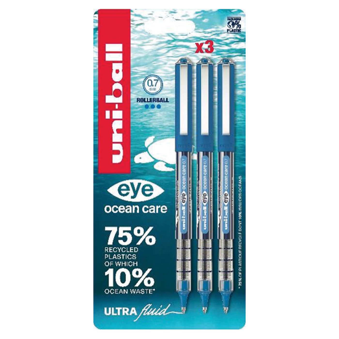UNIBALL στυλό Ultra Fluid 3τεμ. μπλε 0.7mm - floating thumbnail