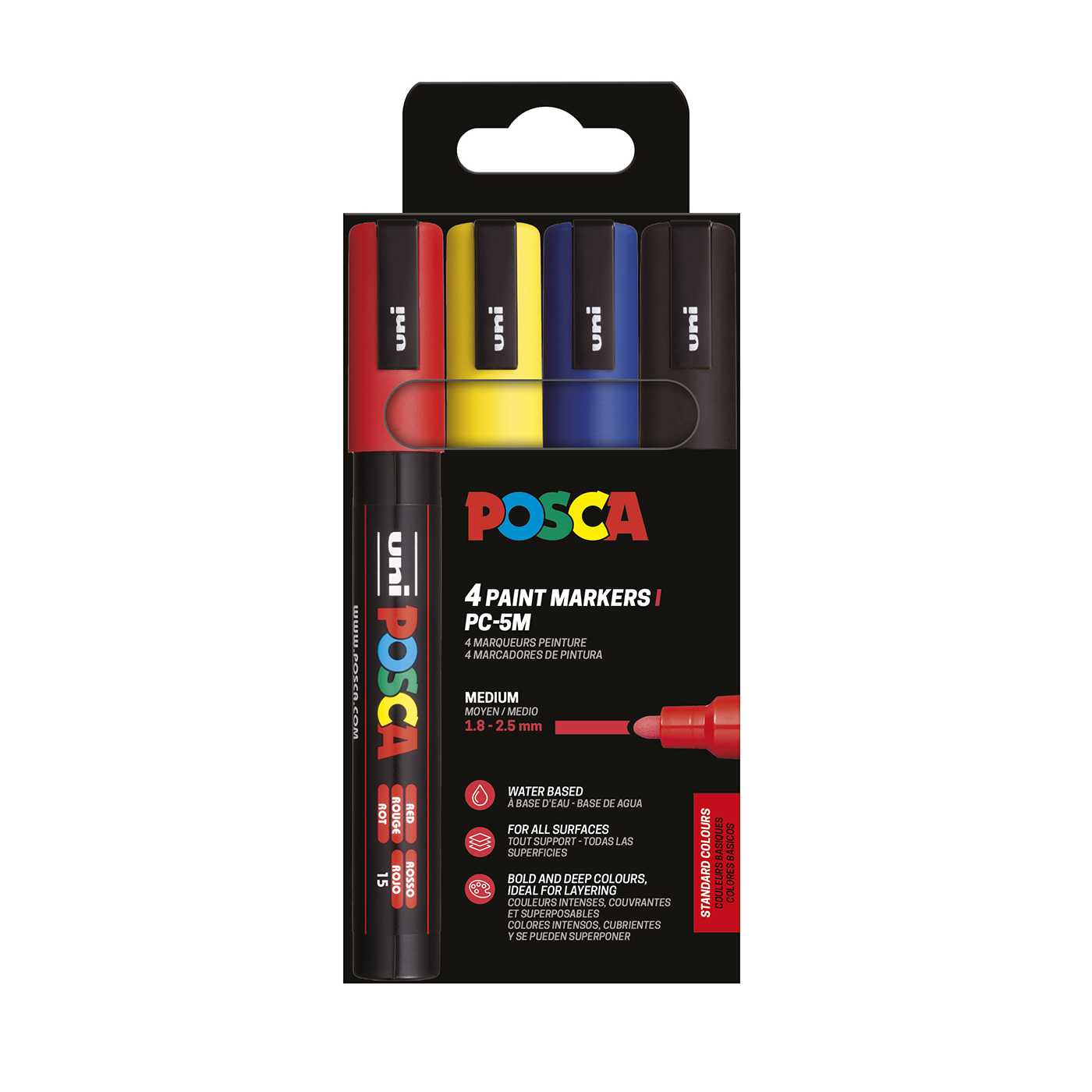 POSCA μαρκαδόροι 4τεμ. Basic Colors - floating thumbnail