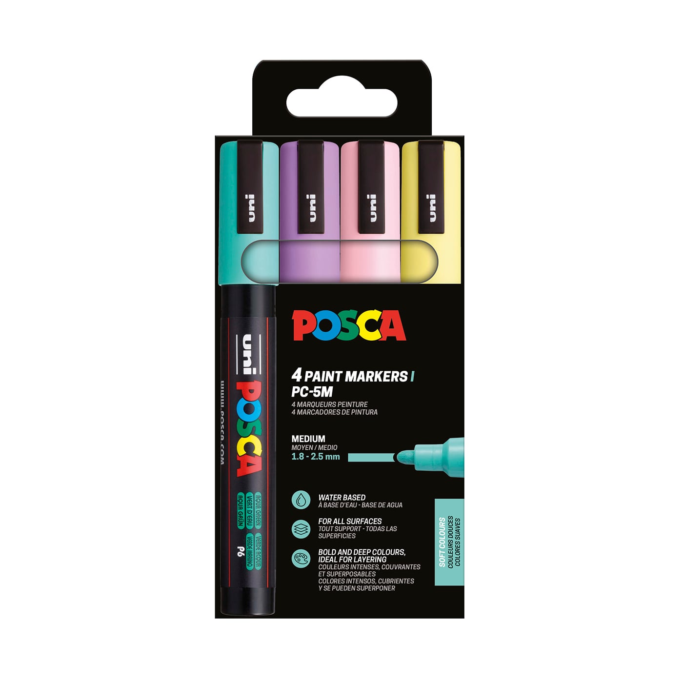 POSCA μαρκαδόροι 4τεμ. Soft Color - floating thumbnail