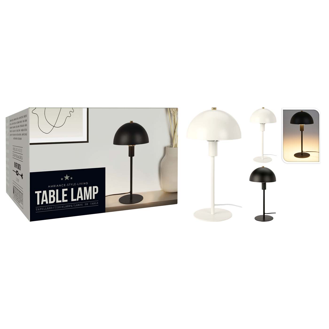 Φωτιστικό επιτραπέζιο μεταλλικό τύπου μανιτάρι μαύρο - floating thumbnail