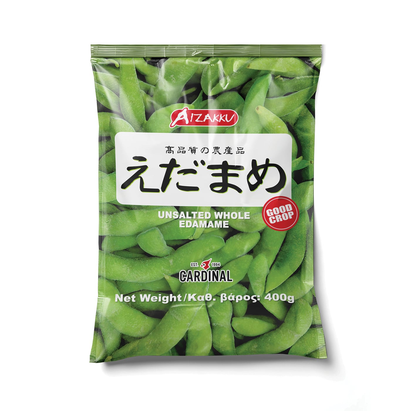 AIZAKKU φασόλια σόγιας Edamame ανάλατα κατεψυγμένα 400g - floating thumbnail