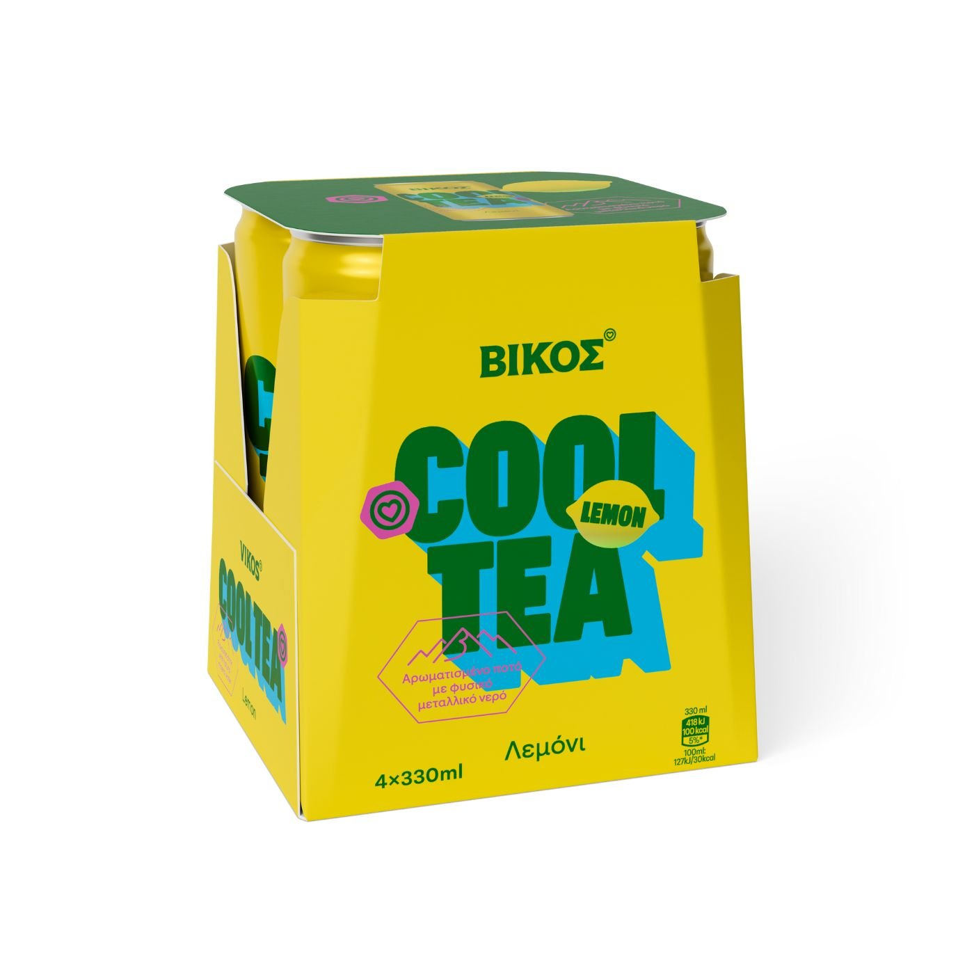 ΒΙΚΟΣ Cool Tea λεμόνι κουτί 4x330ml - floating thumbnail