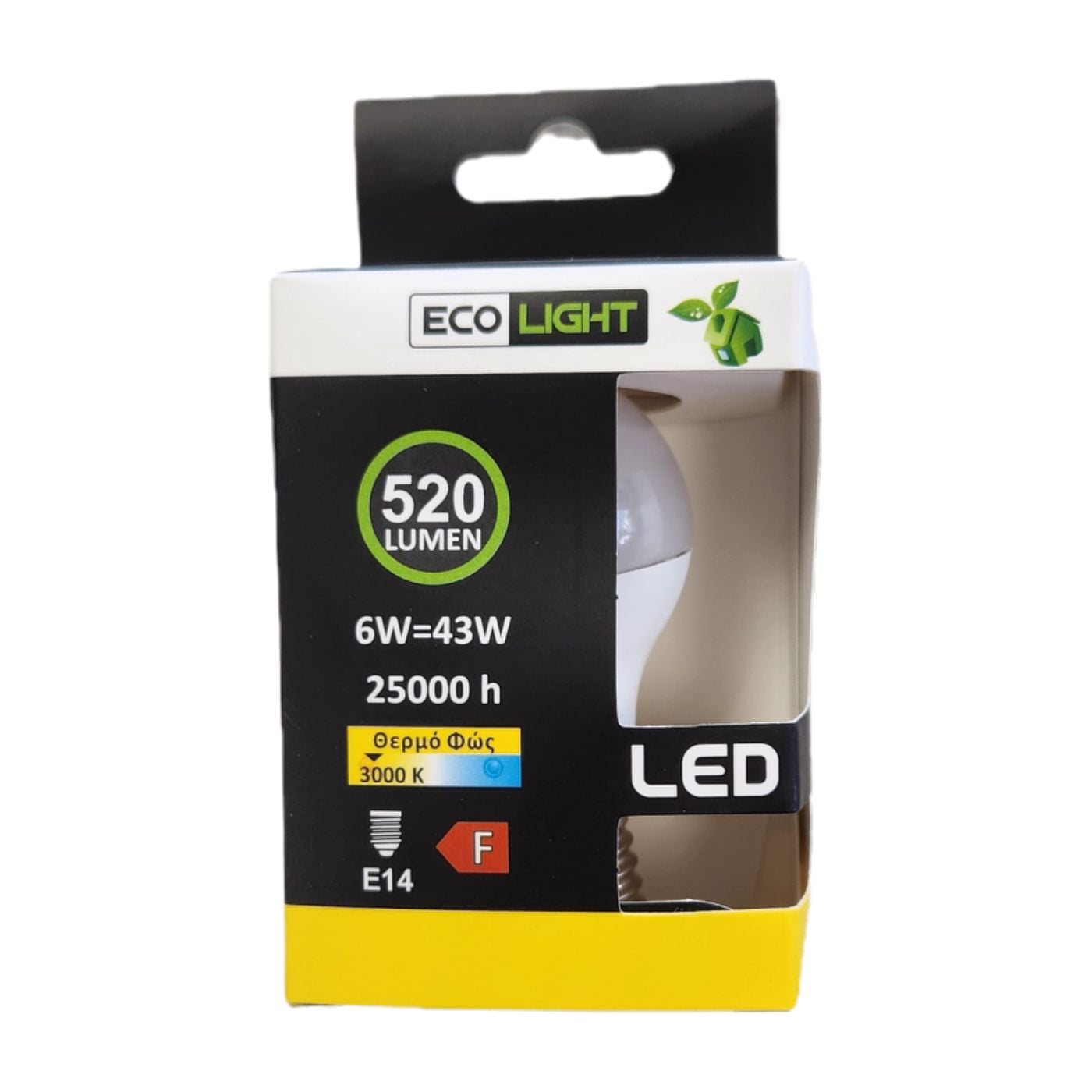 ECOLIGHT λάμπα LED σφαιρικό 6W E14 G45 3000K - floating thumbnail