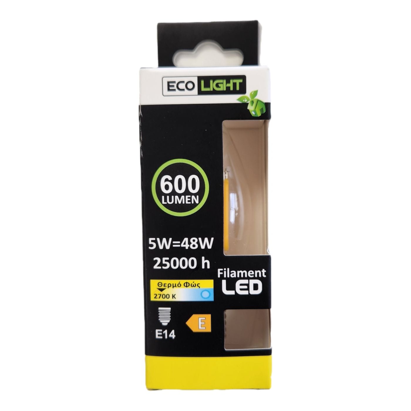 ECOLIGHT λάμπα Filament LED κερί 5W E14 2700K - floating thumbnail