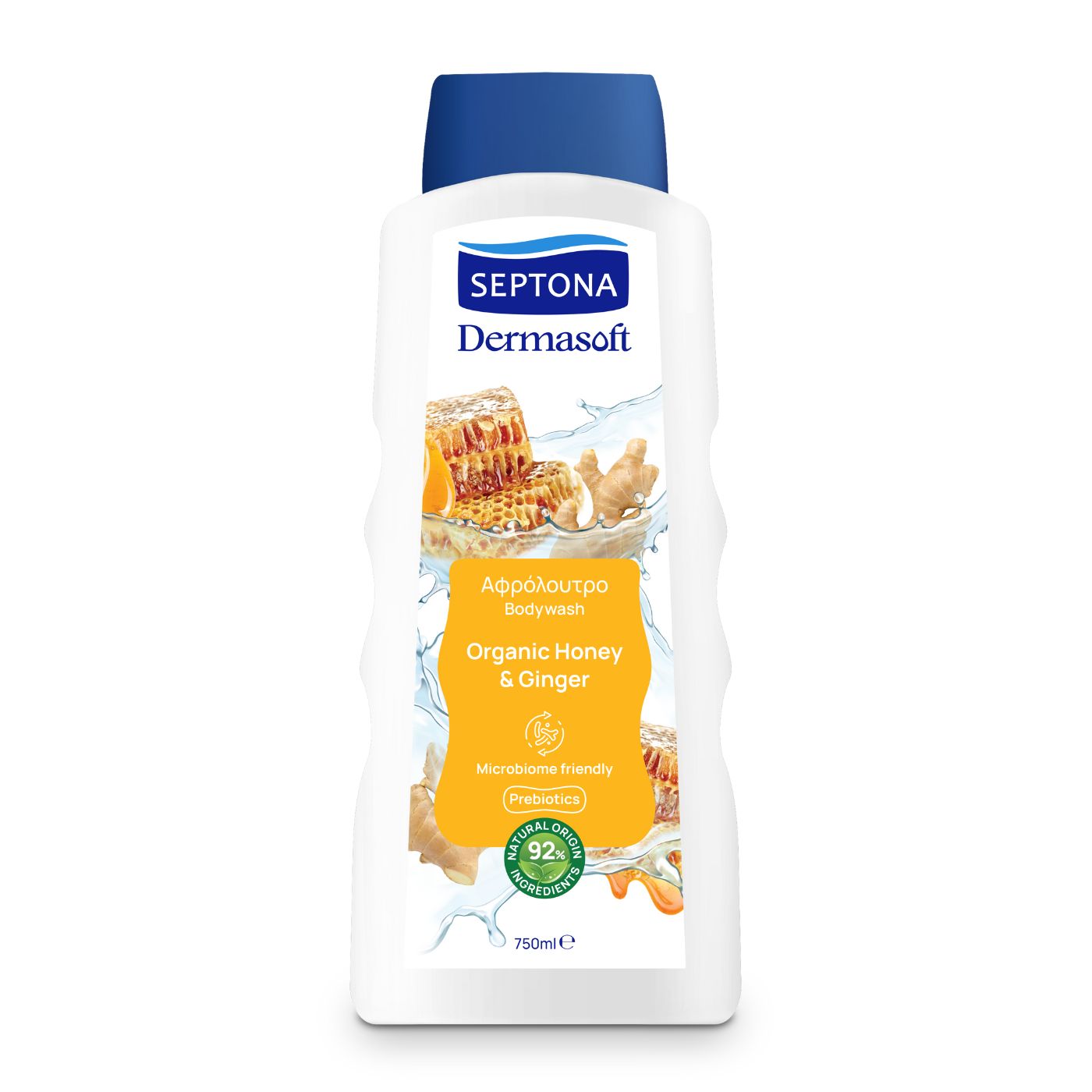 SEPTONA αφρόλουτρο Dermasoft honey - ginger 750ml - floating thumbnail