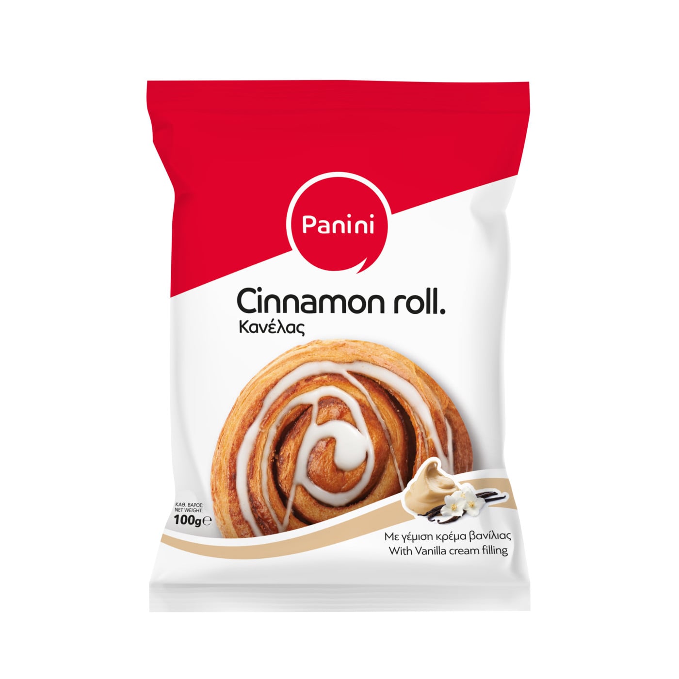 PANINI cinnamon roll με γέμιση κρέμα βανιλια 100g - floating thumbnail