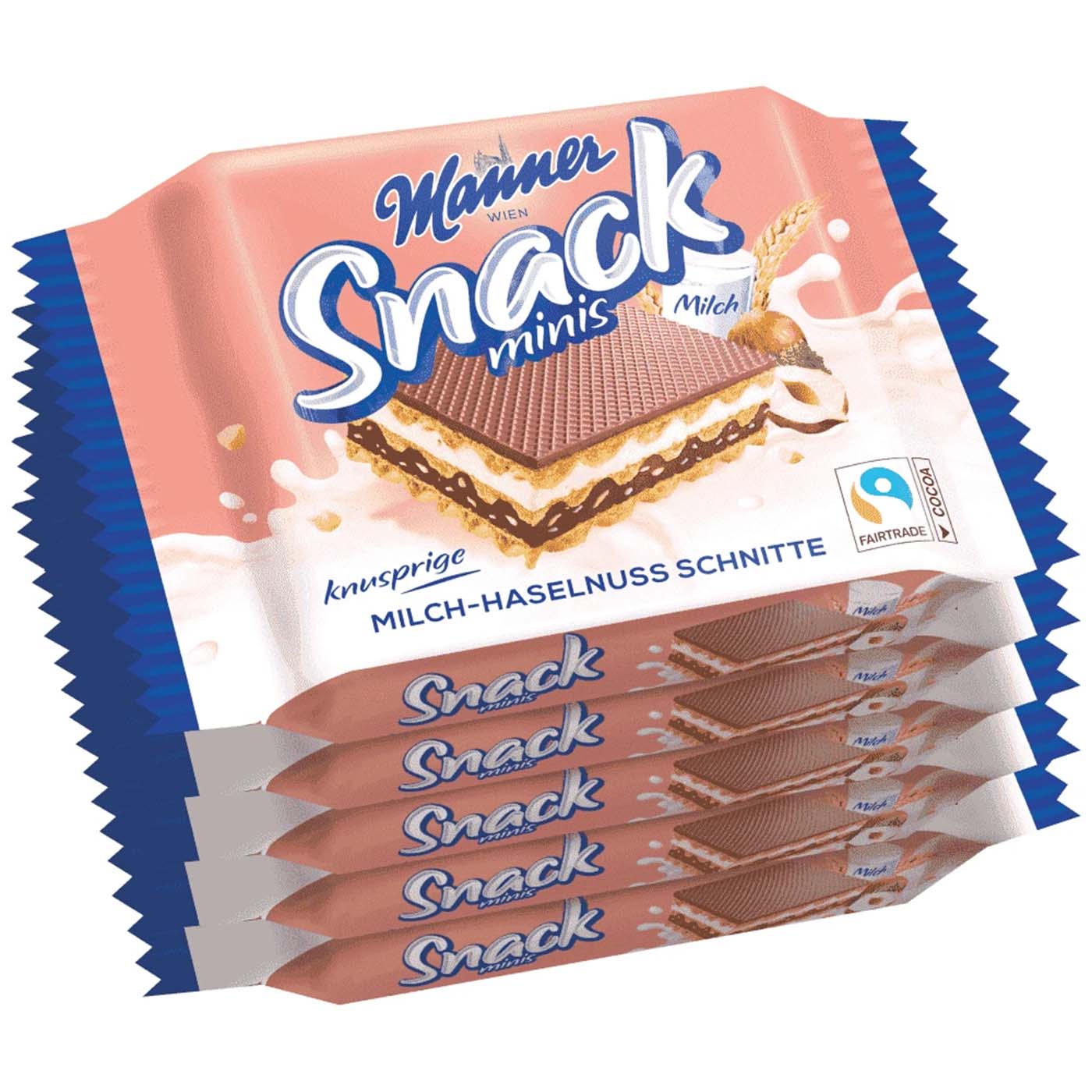 MANNER γκοφρετάκια minis πραλίνας φουντουκιού 5x25g - floating thumbnail