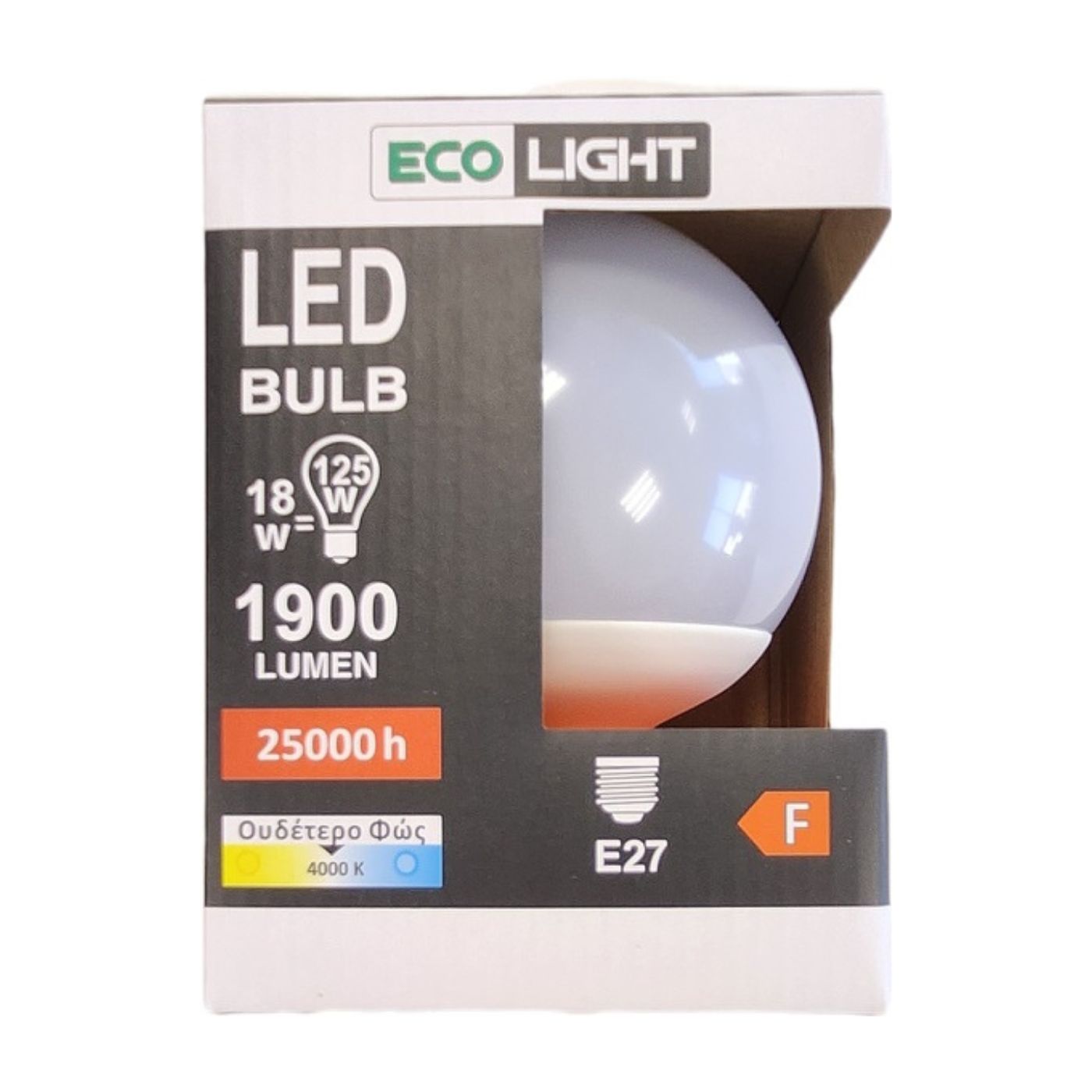 ECOLIGHT λάμπα LED E27 G120 18W 4000K λευκό φως - floating thumbnail