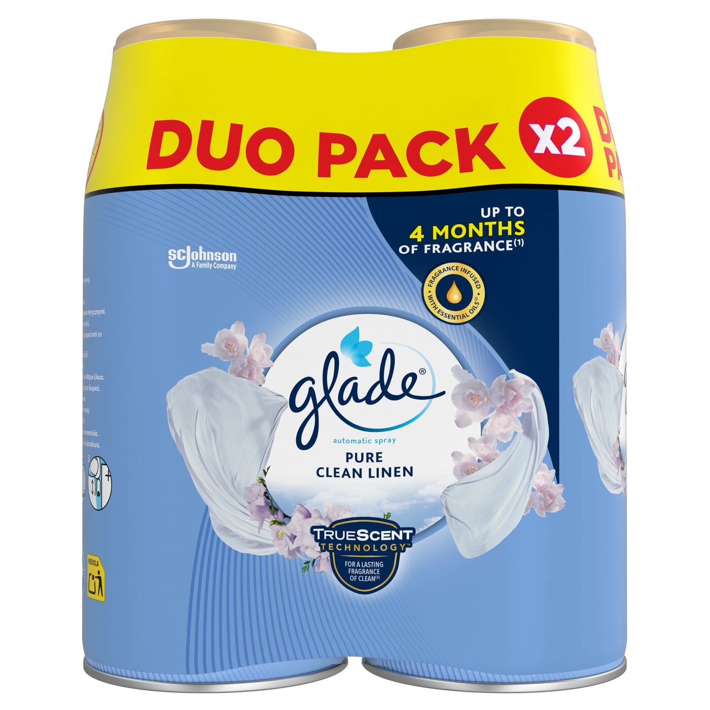 GLADE σπρέι ανταλλακτικό Clean Linen 2x269ml - floating thumbnail
