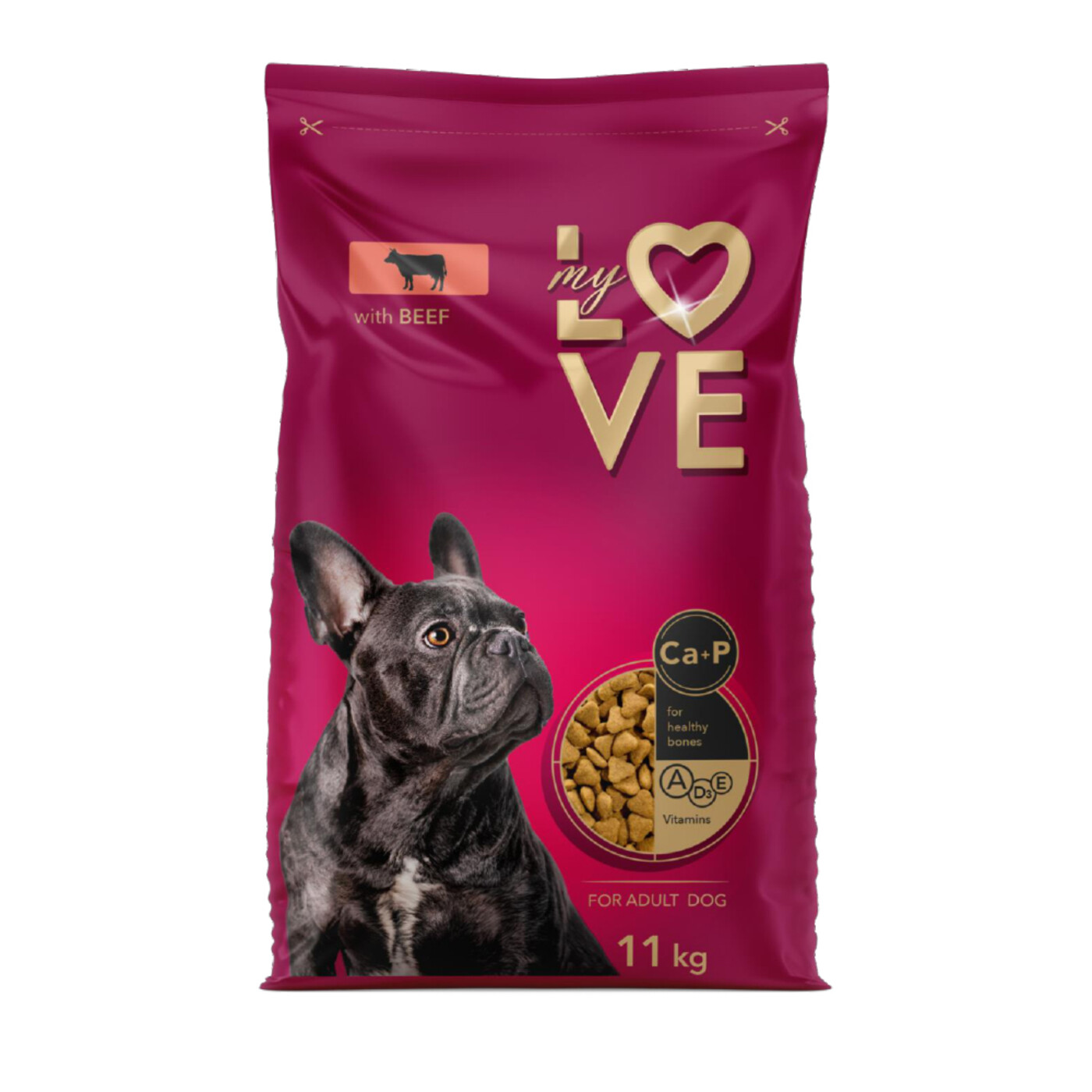 MY LOVE ξηρά τροφή ενήλικου σκύλου βοδινό 11kg - floating thumbnail