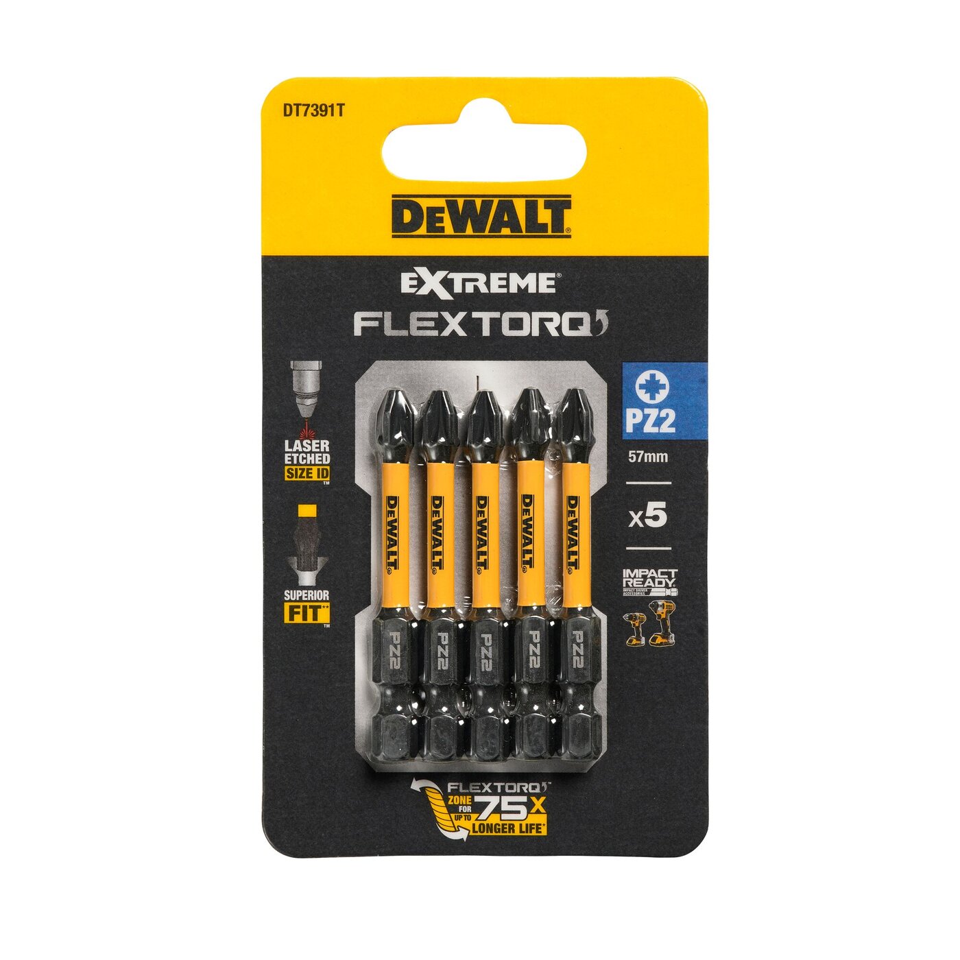 DEWALT μύτες Pz2x57mm FLEXTORQ 5τεμ. DT7391T - floating thumbnail