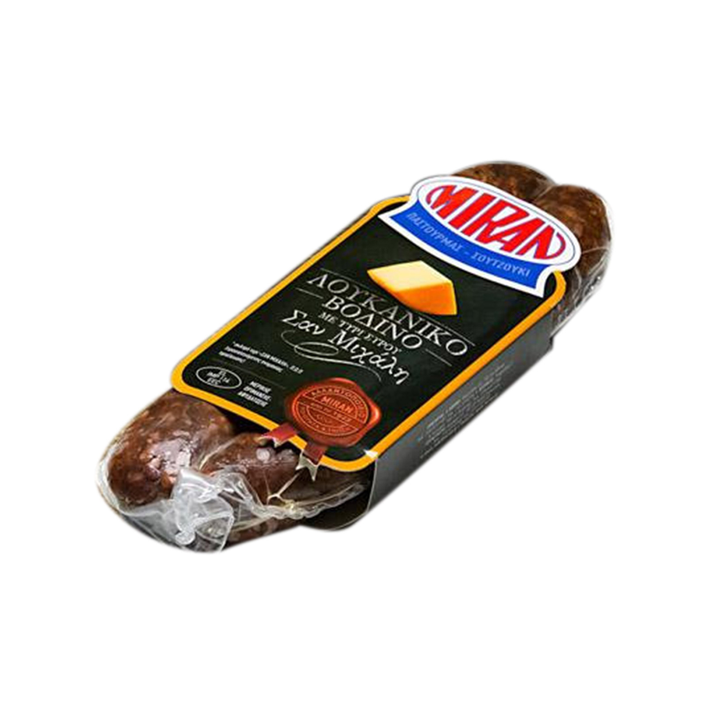 ΜΙΡΑΝ λουκάνικο βοδινό με τυρί Σαν Μιχάλη 300g - floating thumbnail