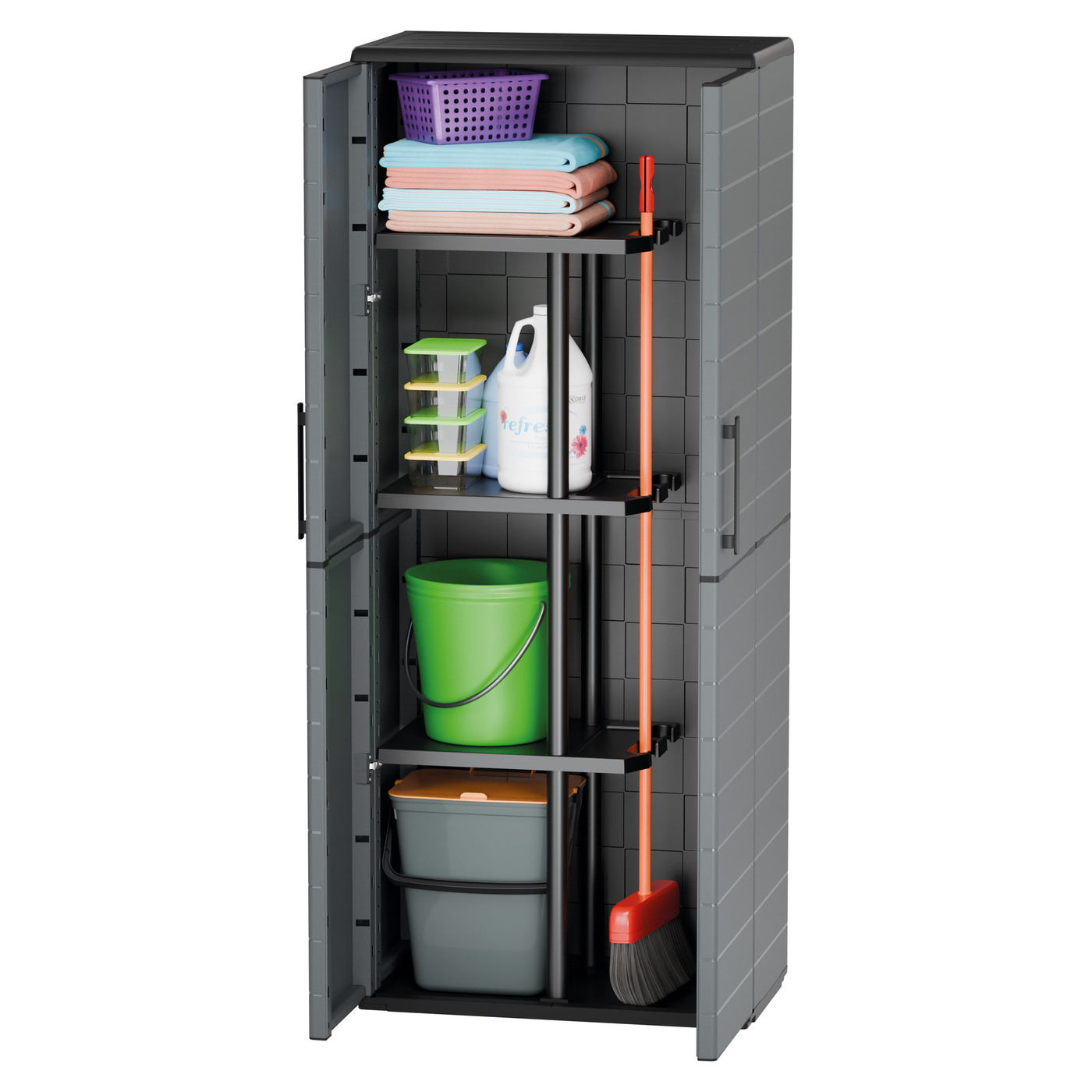 ARTPLAST ντουλάπα δίφυλλη με 3 ράφια & χώρισμα Plain Line P71/PS 68x37x163cm - floating thumbnail