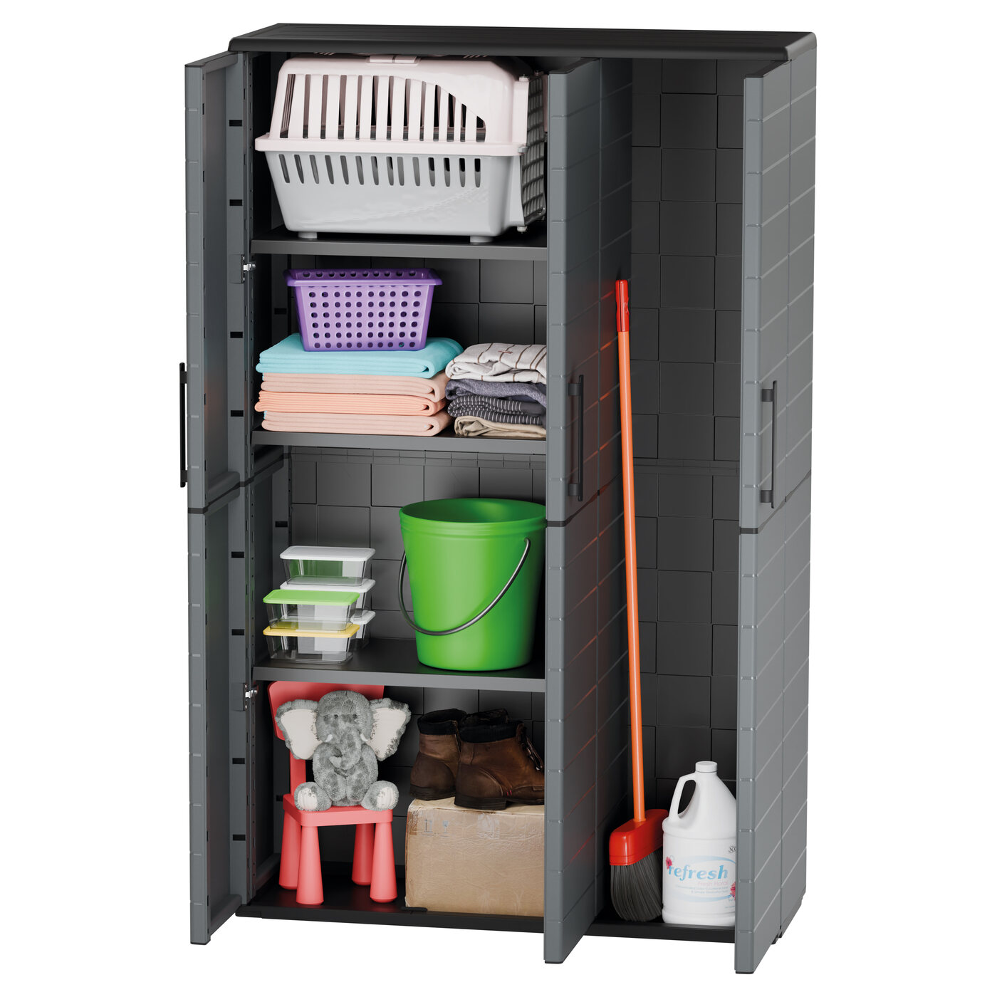 ARTPLAST ντουλάπα τρίφυλλη με 3 ράφια Plain Line P101 102x37x163cm - floating thumbnail