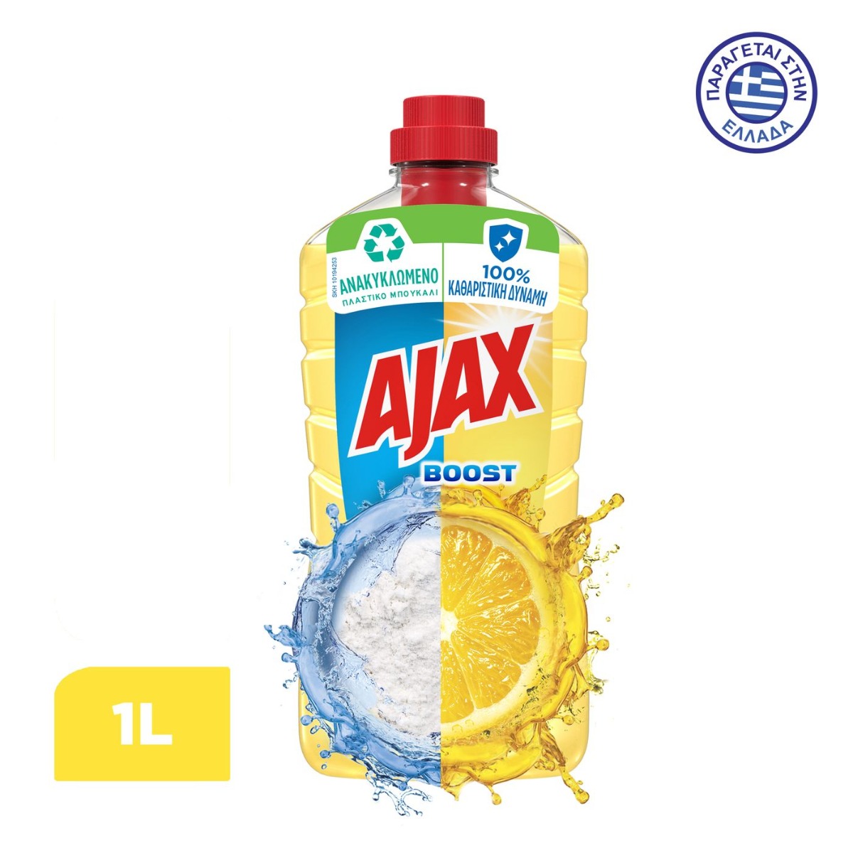 Ajax Boost Μαγειρική Σόδα και Λεμόνι Καθαριστικό Πατώματος (1000ml) - floating thumbnail