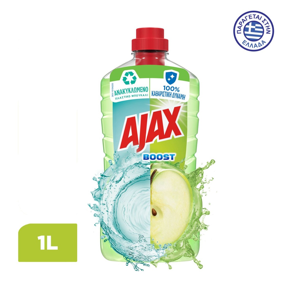 Ajax Boost Ξύδι και Μήλο Καθαριστικό Πατώματος (1000ml) - floating thumbnail